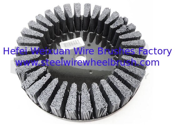 10 Inch OD Glued Abrasive Nylox Disc Brush Rectangular Filament supplier