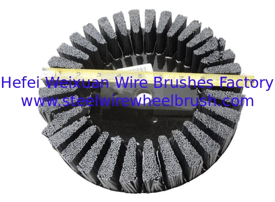 10 Inch OD Glued Abrasive Nylox Disc Brush Rectangular Filament supplier