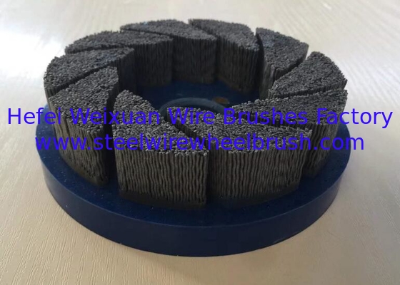 10 Inch OD Glued Abrasive Nylox Disc Brush Rectangular Filament supplier