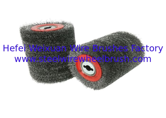100 X 120mm Industrial Steel Wire Curved Wood Polishing Brush Roller supplier