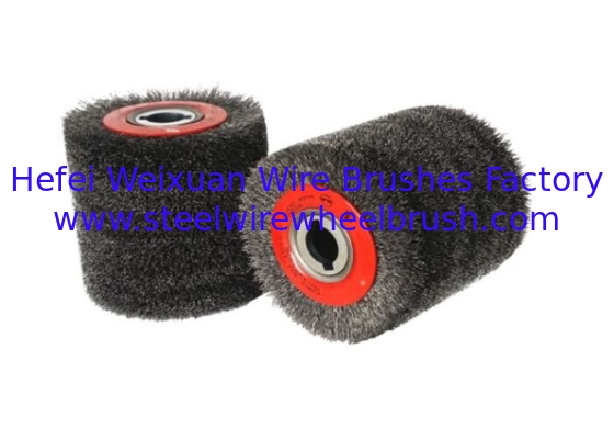 100 X 120mm Industrial Steel Wire Curved Wood Polishing Brush Roller supplier