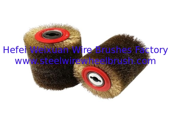 100 X 120mm Industrial Steel Wire Curved Wood Polishing Brush Roller supplier