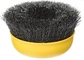 Yellow Color Cup Wire Brush Crimped , Grinder Wire Cup Brush For Angle Grinder supplier