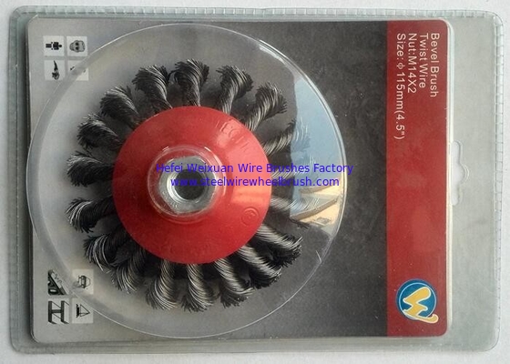 115mm M14 Bevel Brush Knot Wire Steel Wire Brush for Weld Cleaning Rough Surface supplier