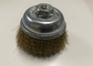 Fast Removal Paint Crimped Wire Cup Brush / Brass Wire Brush Wheel 75MM OD supplier