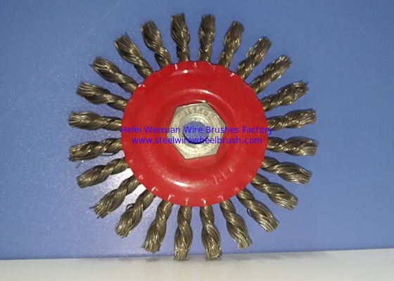 115mm M14 Nut Stainless Steel Knotted Wire Wheel Brush for Rust Removal supplier