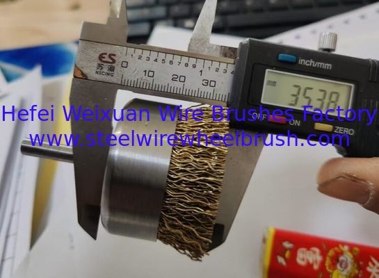 3 Inch Fine Shaft Mounted Cup Brushes Crimped Wire for Edge Blending supplier