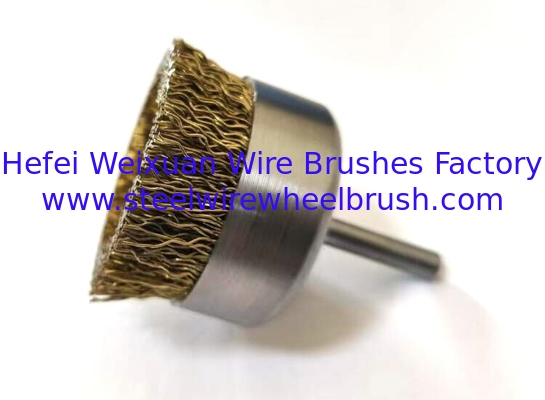 3 Inch Fine Shaft Mounted Cup Brushes Crimped Wire for Edge Blending supplier