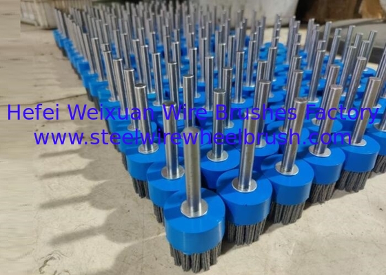 High Density 100mm Silicon Carbide Deburring Disc Brush with Shank supplier
