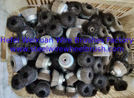 75mm OD Crimped Wire Stainless Steel Cup Brush for Weld Cleaning supplier