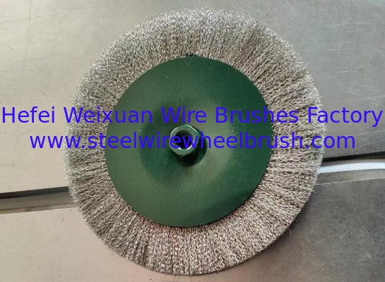 Heavy Duty Face Width 200mm Brass Coarse Wire Wheel Wire Brush For Cleaning Rust supplier