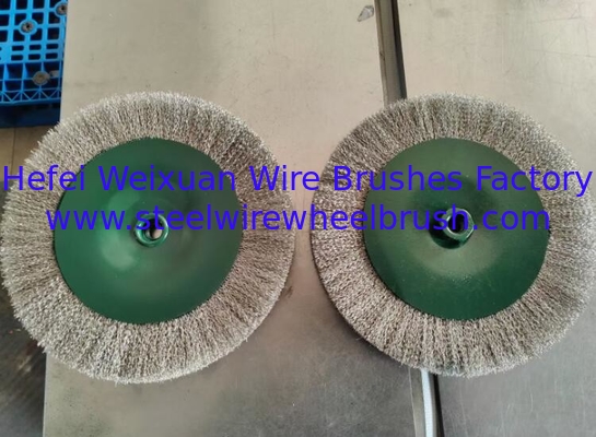 Heavy Duty Face Width 200mm Brass Coarse Wire Wheel Wire Brush For Cleaning Rust supplier