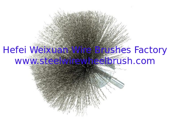 25mm OD Solid Shank Stainless Steel Circular Flared End Brush for Rust Paint Removal supplier