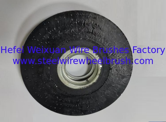 6 Inch Black Color Polyflex Encapsulated Wide Face Crimped Wire Wheel Brush supplier