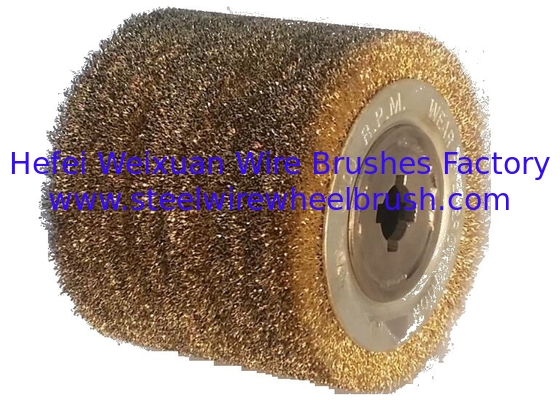 Wood Sanding Metal Brushes Roller 120X100mm / Steel Wire Brush Wheel Roller supplier