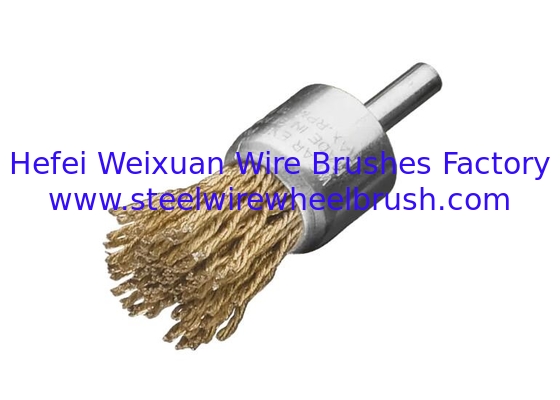 Solid Shank Copper Wire Knot End Brush 28mm OD for Rust Paint Removal supplier