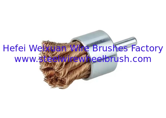 Solid Shank Copper Wire Knot End Brush 28mm OD for Rust Paint Removal supplier
