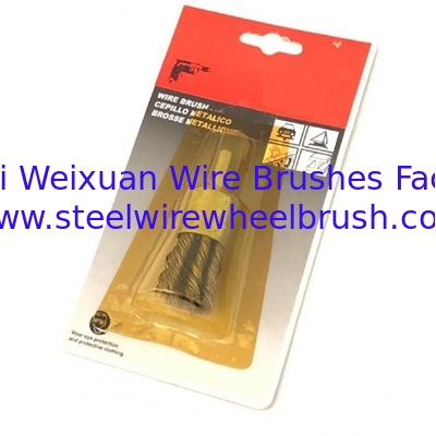 Solid Shank Copper Wire Knot End Brush 28mm OD for Rust Paint Removal supplier
