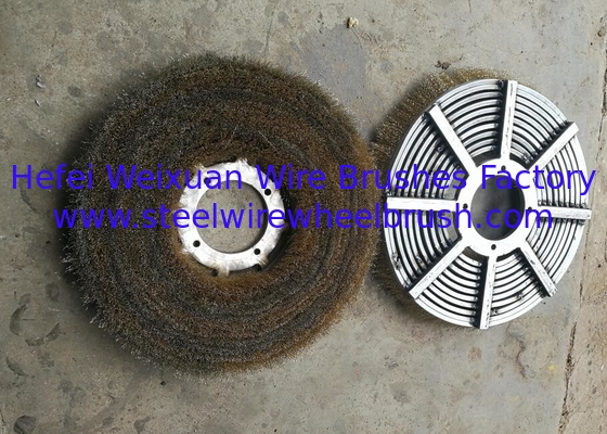 400mm Diameter Crimped Wire Spiral Wound Cup Brushes For Wire Processing supplier