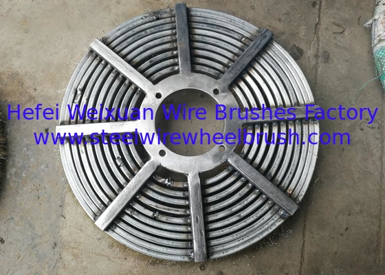 400mm Diameter Crimped Wire Spiral Wound Cup Brushes For Wire Processing supplier