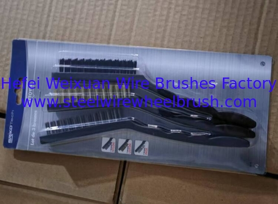 3Pcs Mini Wire Brush Set With Stainless Steel Brass and Nylon Bristles supplier