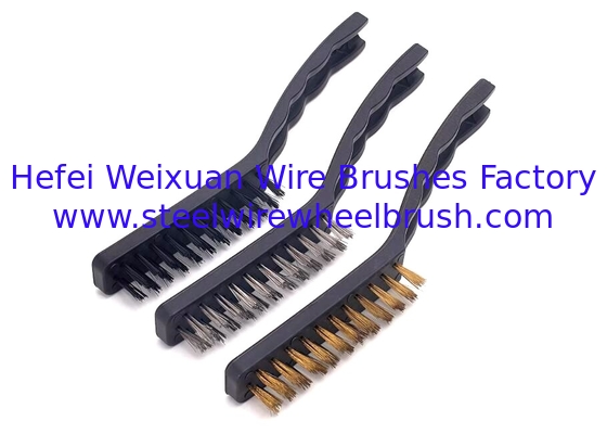 3Pcs Mini Wire Brush Set With Stainless Steel Brass and Nylon Bristles supplier