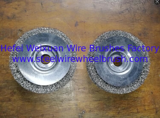 4 Inch Crimped Stainless Steel Wire Wheel Brush Grinder with Half Round Keyway supplier