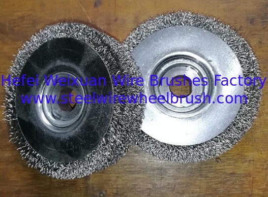 4 Inch Crimped Stainless Steel Wire Wheel Brush Grinder with Half Round Keyway supplier