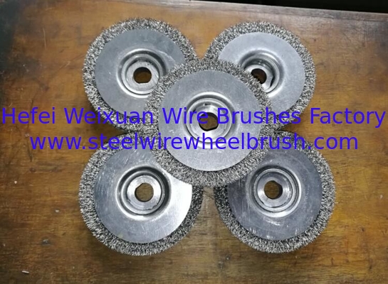 4 Inch Crimped Stainless Steel Wire Wheel Brush Grinder with Half Round Keyway supplier