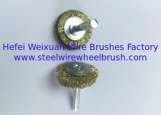 Hot Selling 32mm Diameter Brass Wire Mounted Wheel Wire Brush with 6mm Shank supplier