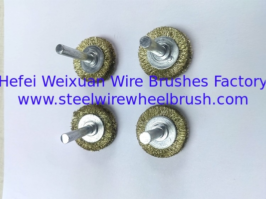 Hot Selling 32mm Diameter Brass Wire Mounted Wheel Wire Brush with 6mm Shank supplier