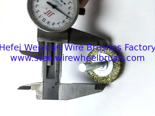 Hot Selling 32mm Diameter Brass Wire Mounted Wheel Wire Brush with 6mm Shank supplier