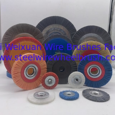 Industrial 150mm Diameter Orange Color Nylon Circular Abrasive Brush for Deburring supplier