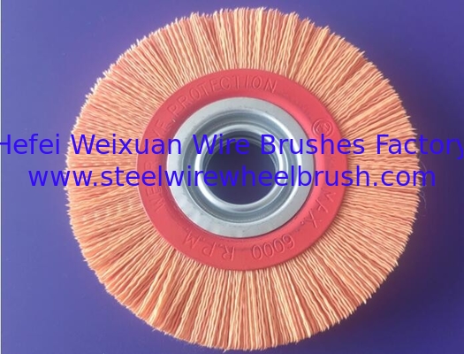 Industrial 150mm Diameter Orange Color Nylon Circular Abrasive Brush for Deburring supplier