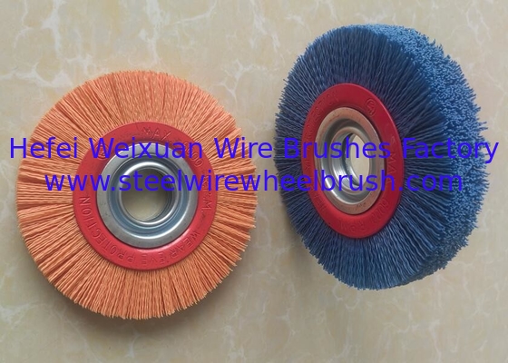 Industrial 150mm Diameter Orange Color Nylon Circular Abrasive Brush for Deburring supplier