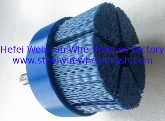 80mm Blue Bristle Ceramic Deburring Brush Disc for Surface Finishing supplier