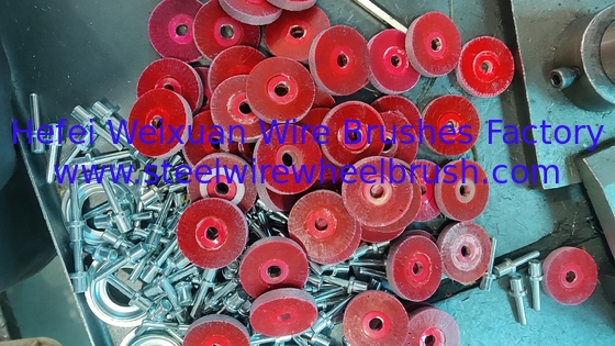 100 MM Encapsulated Wheel Brush with 0.5 Inch Arbor hole for Rust Removal supplier