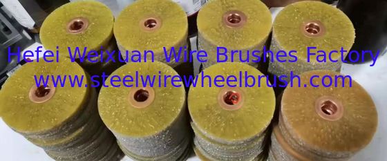 106 MM Encapsulated Wheel Brush with 0.5 Inch Arbor hole for Rust Removal supplier