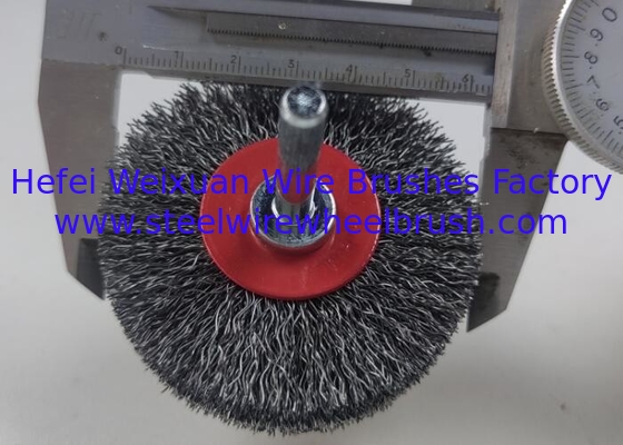 Hot Selling 63mm Diameter Mounted Crimped Steel Wheel Brush with Shank 6mm supplier
