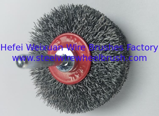 Hot Selling 63mm Diameter Mounted Crimped Steel Wheel Brush with Shank 6mm supplier