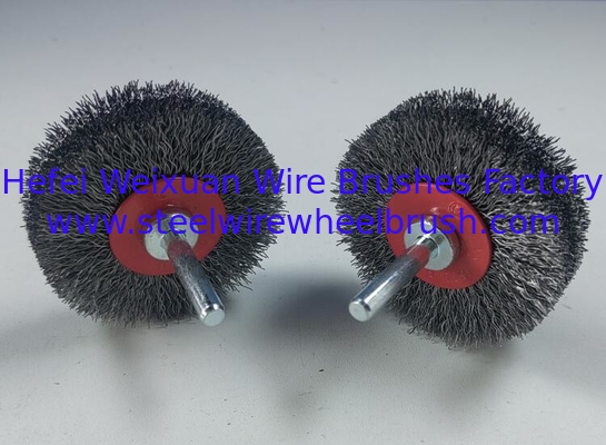 Hot Selling 63mm Diameter Mounted Crimped Steel Wheel Brush with Shank 6mm supplier