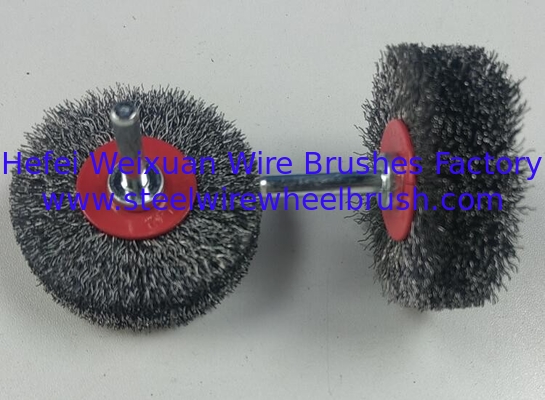 Hot Selling 63mm Diameter Mounted Crimped Steel Wheel Brush with Shank 6mm supplier