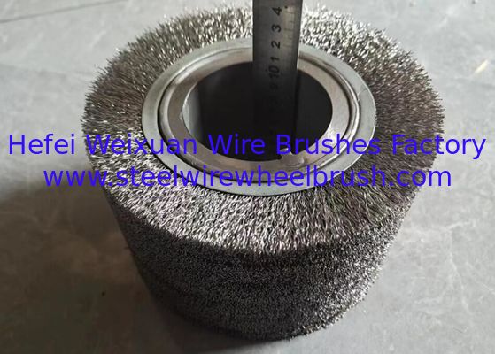 185mm Diameter Industrial Stainless Steel Wire Roller Brush with Double Keyseat supplier