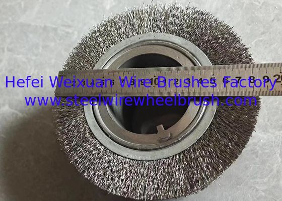 185mm Diameter Industrial Stainless Steel Wire Roller Brush with Double Keyseat supplier