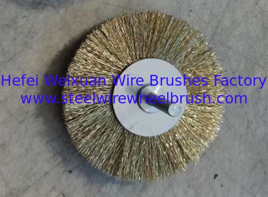 Hot Selling 75mm Crimped Brass Wire Rust Removal Cleaning Brush with Shank 6mm supplier