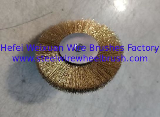 Hot Selling 75mm Crimped Brass Wire Rust Removal Cleaning Brush with Shank 6mm supplier