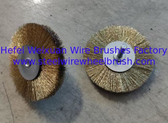 Hot Selling 75mm Crimped Brass Wire Rust Removal Cleaning Brush with Shank 6mm supplier