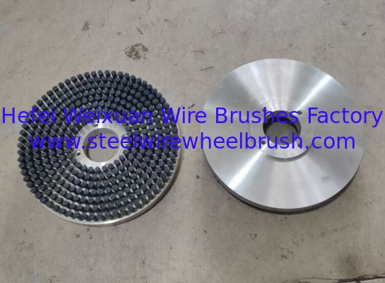 Metal Base 7 Rows Silicon Carbide Bristle Nylon Staple Set Disc Brushes 250MM Diameter supplier