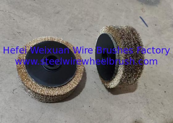 6 Inch Brass Coated Steel Wire Wheel Brush 150 OD with Double Keyseat supplier