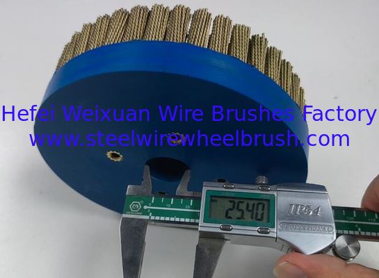 Heavy Duty 150mm Diameter Brass Coated Steel Knotted Wire Disc Brush supplier